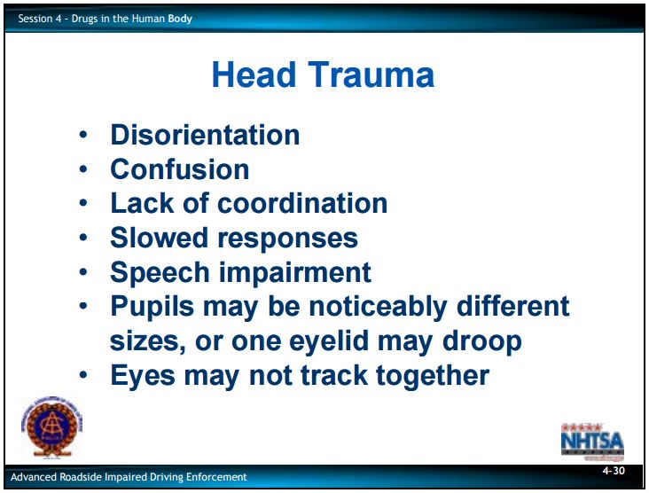 Head Trauma and DUI drunk driving 