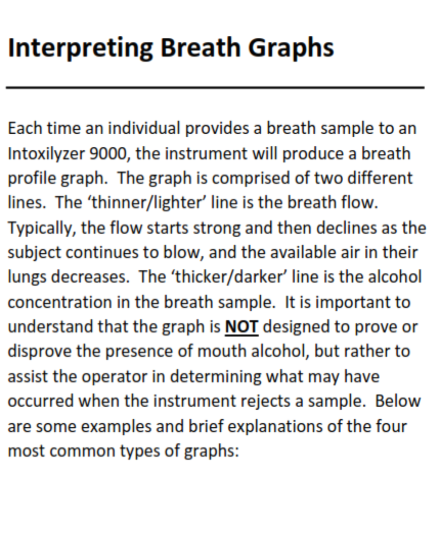 Intoxilyzer 9000 interpreting breath graphs slide